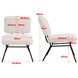 H 80cm Faux Wool Cocktail Chair Metal Frame Occasional Chair Cocktail Chairs Living and Home 