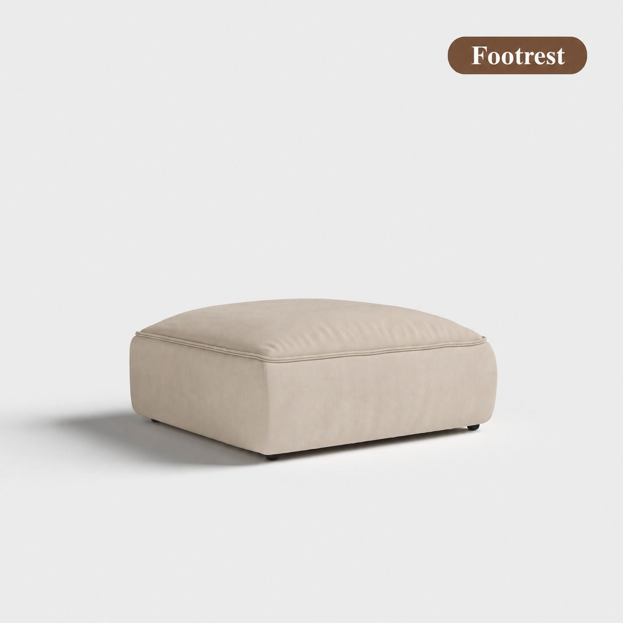 Cottonfy Cat-Scratch Resistant Fabric Elephant Ears Style Corner Sofa June 25 Sale Cottonfy UK Footrest Beige 