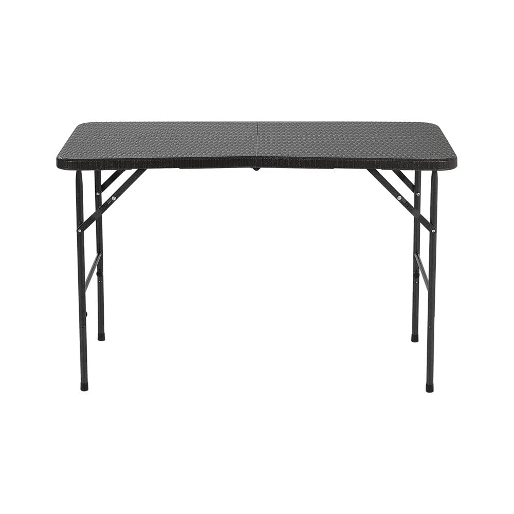 3ft W Rectangular Black Folding Table Rattan Plastic for Outdoor Garden Dining Tables Living and Home 
