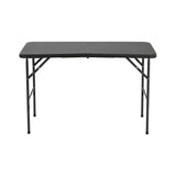 3ft W Rectangular Black Folding Table Rattan Plastic for Outdoor