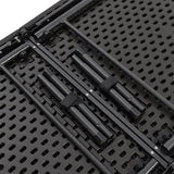3ft W Rectangular Black Folding Table Rattan Plastic for Outdoor Garden Dining Tables Living and Home 