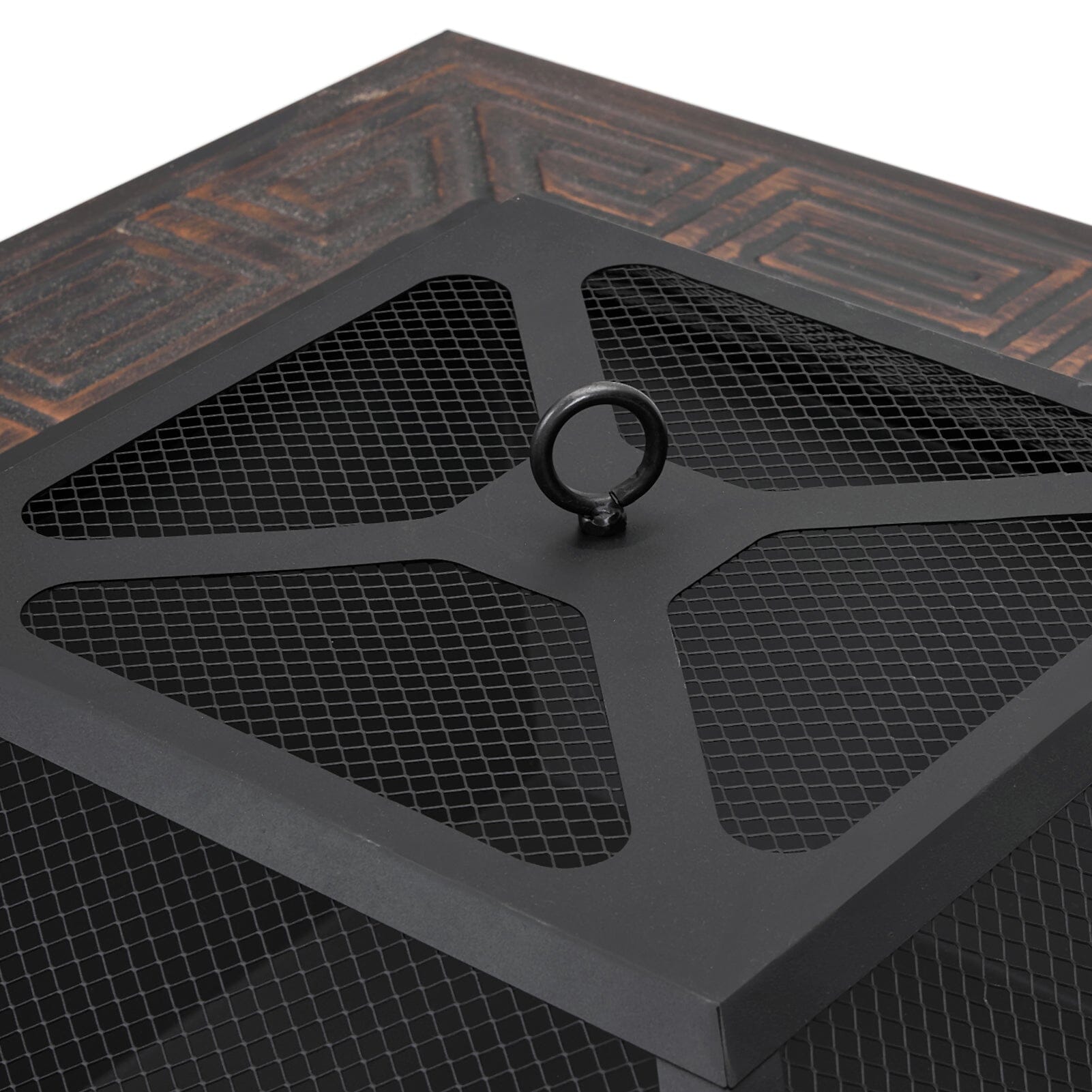 80cm Vintage-Style Outdoor Fire Pit & BBQ Grill | Square Fire Bowl for Garden & Camping Living and Home 