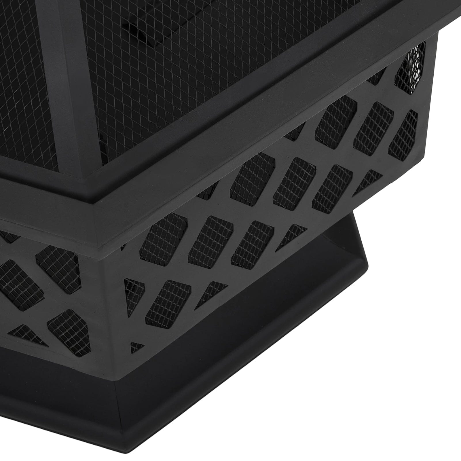 70cm Hexagonal Outdoor Fire Pit & BBQ Grill Living and Home 