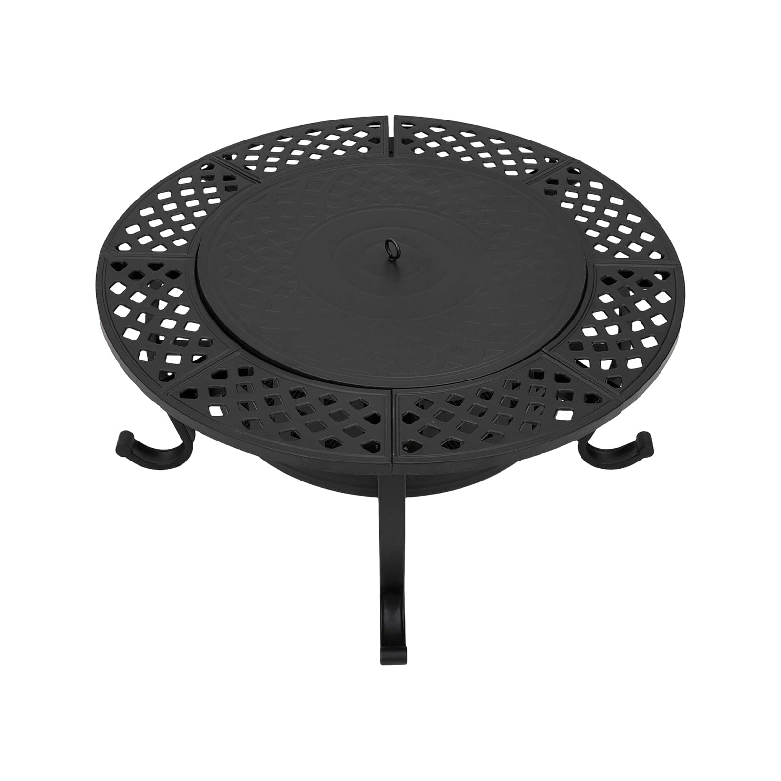 Large Round Fire Pit & BBQ Grill | 93cm Diameter Outdoor Fire Bowl for Garden & Camping Living and Home 