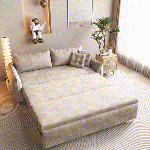 Upgrade Adjustable Multifunctional 3 Seater Sofa Bed with Storage Space Living and Home 
