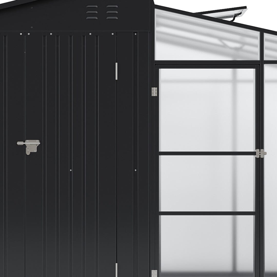 Metal Garden Shed & Greenhouse Combo with Acrylic Panels Living and Home 