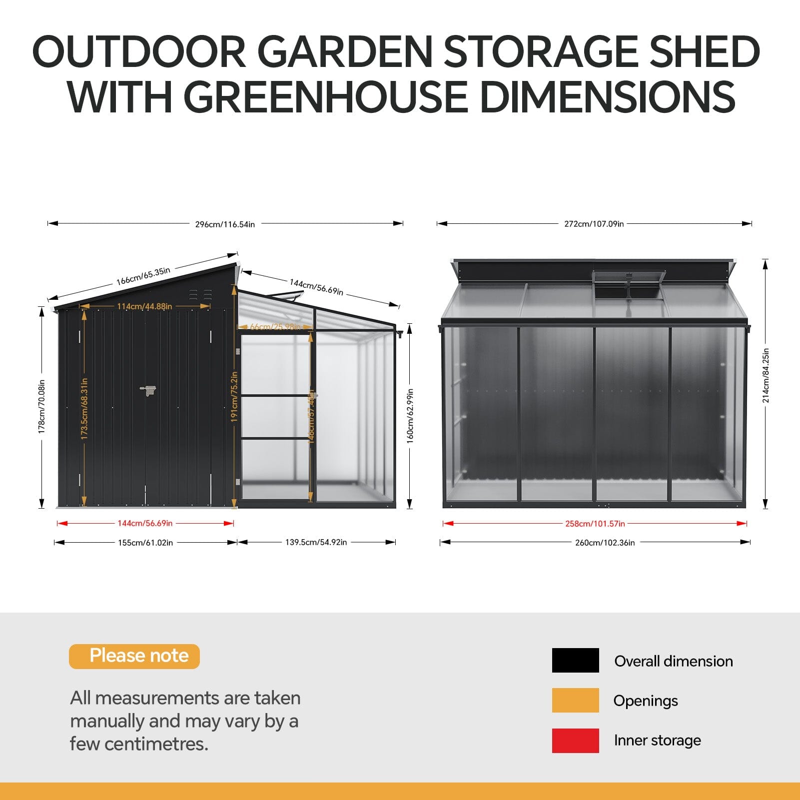 Metal Garden Shed & Greenhouse Combo with Acrylic Panels Living and Home 