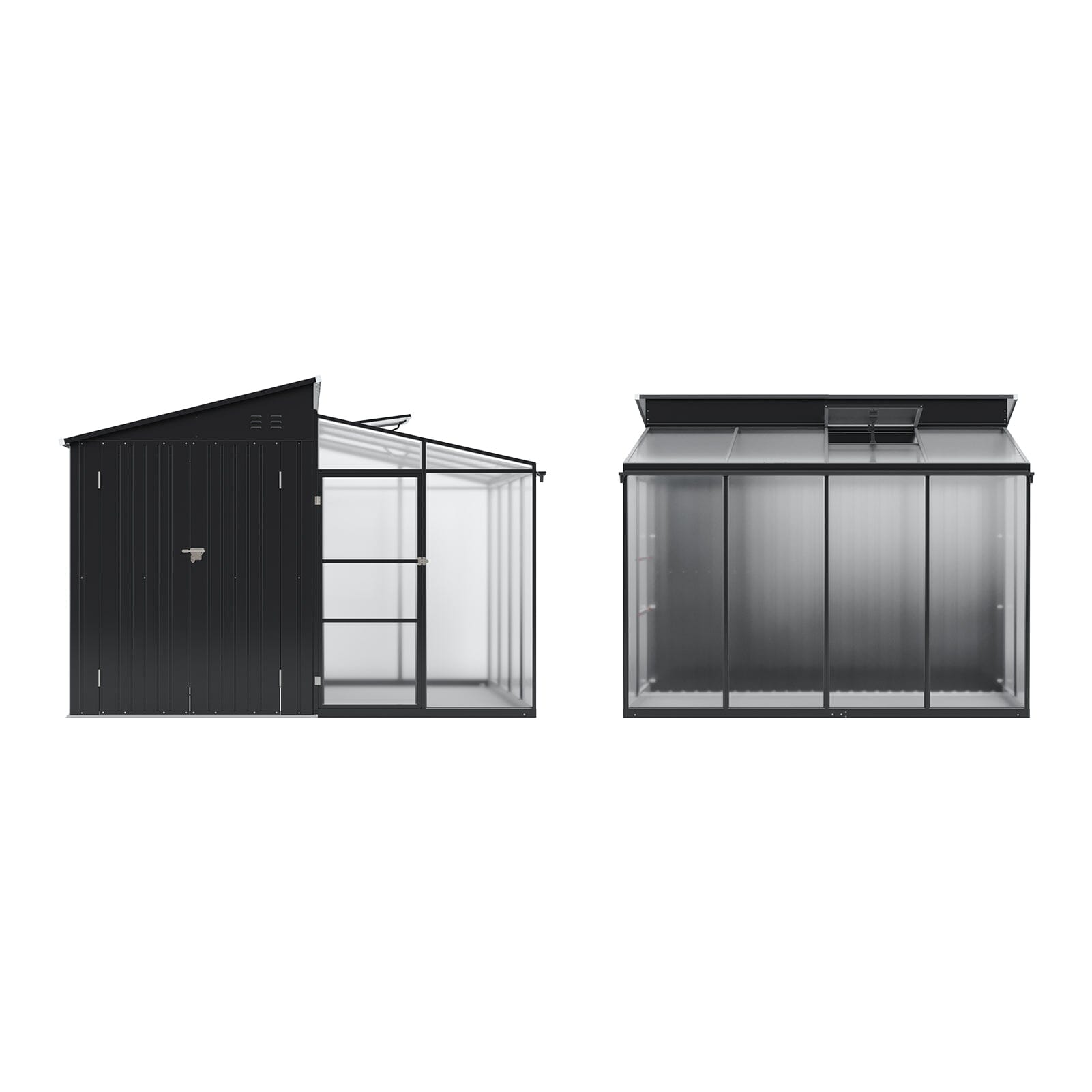 Metal Garden Shed & Greenhouse Combo with Acrylic Panels Living and Home 