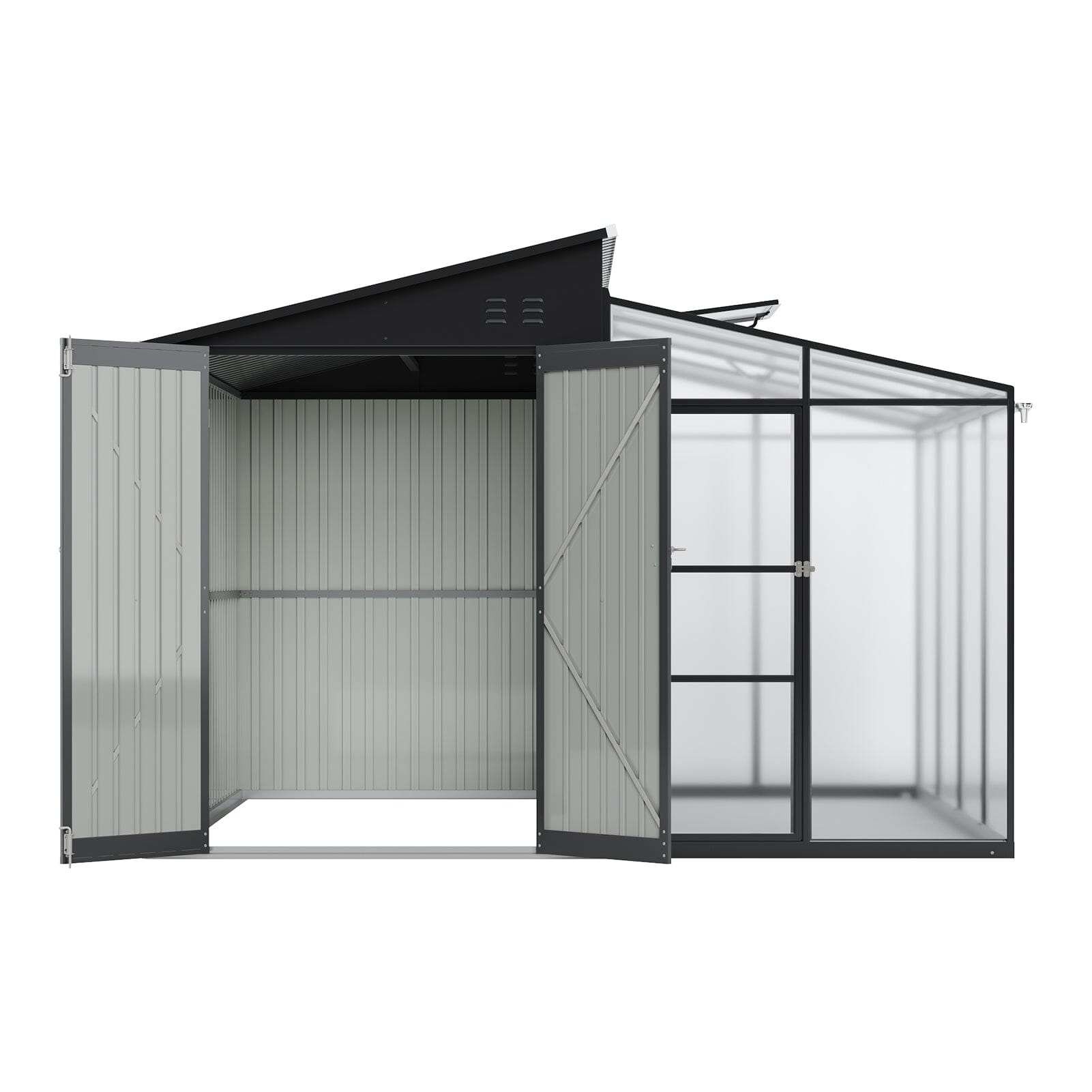 Metal Garden Shed & Greenhouse Combo with Acrylic Panels Living and Home 