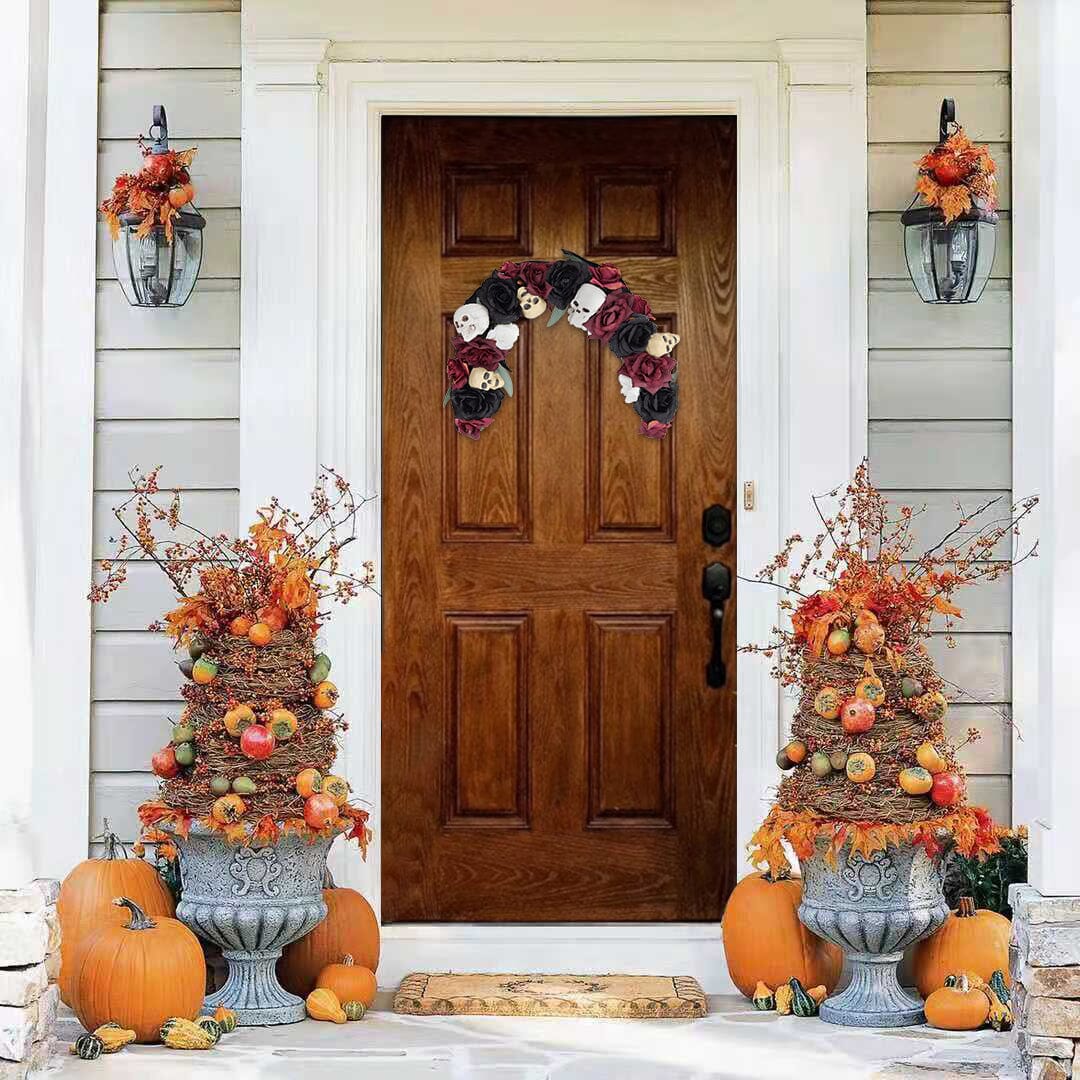 Scary Prelit Skull Halloween Arch Wreath Home Decoration Living and Home 