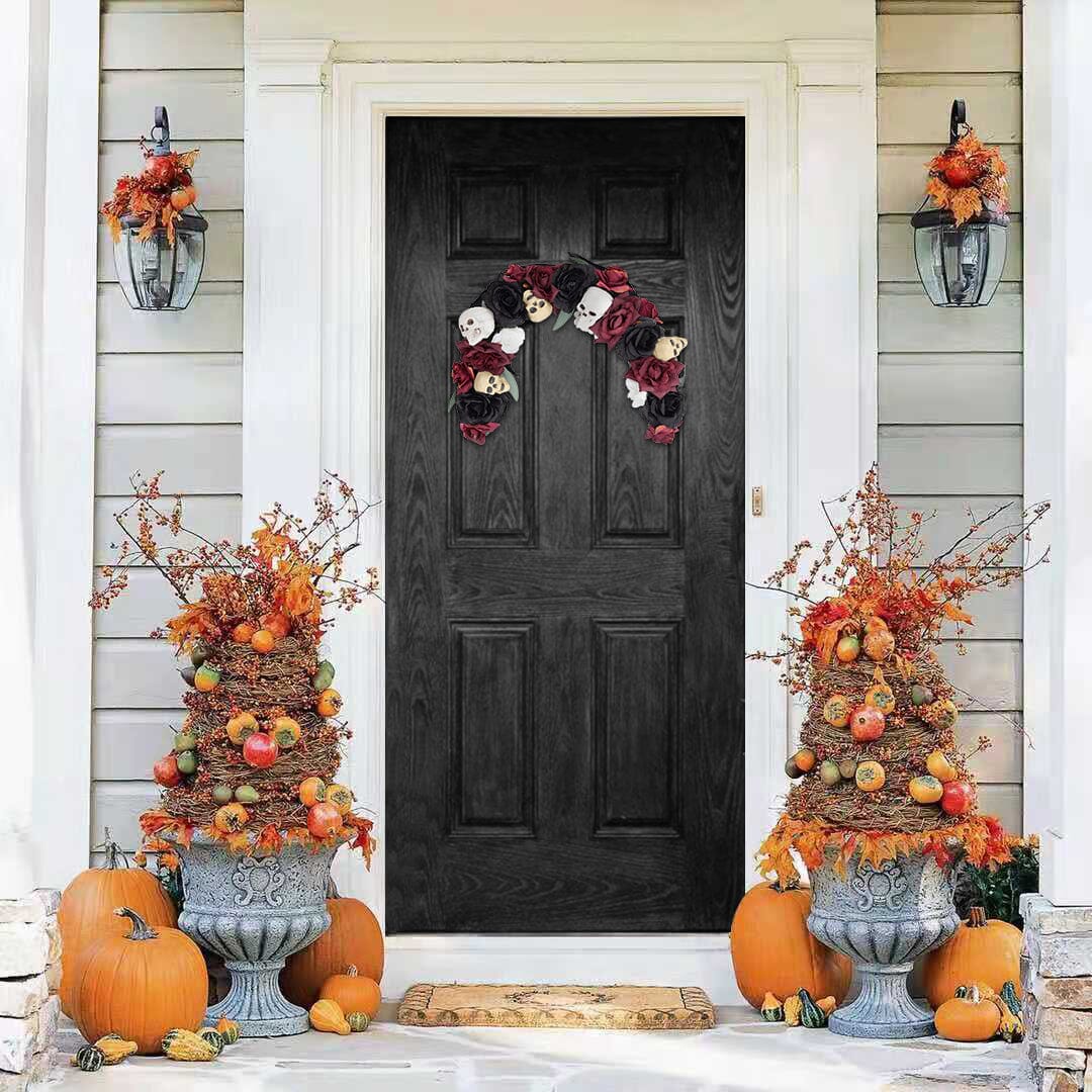 Scary Prelit Skull Halloween Arch Wreath Home Decoration Living and Home 