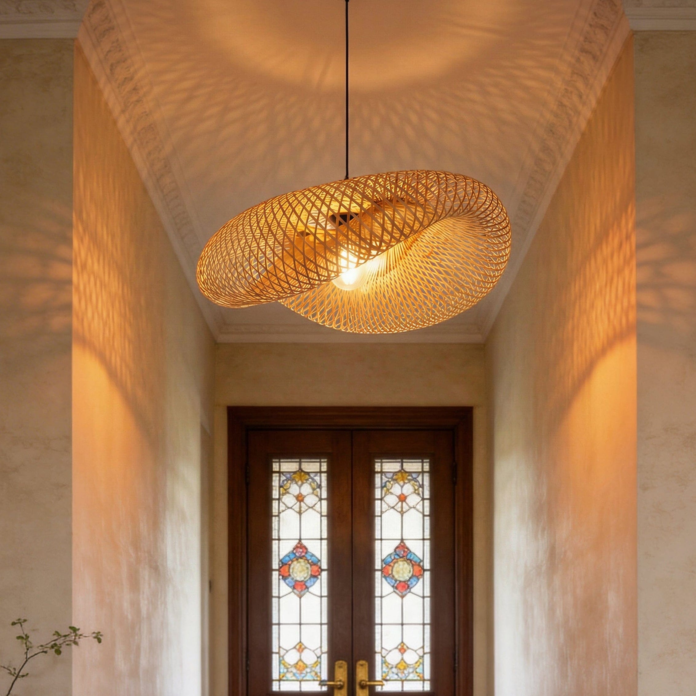 Lightsin Eco-Friendly Handmade Bamboo Pendant Light 60/80cm for Dining Room & Living Room Lightsin UK D60cm 1 Unit 