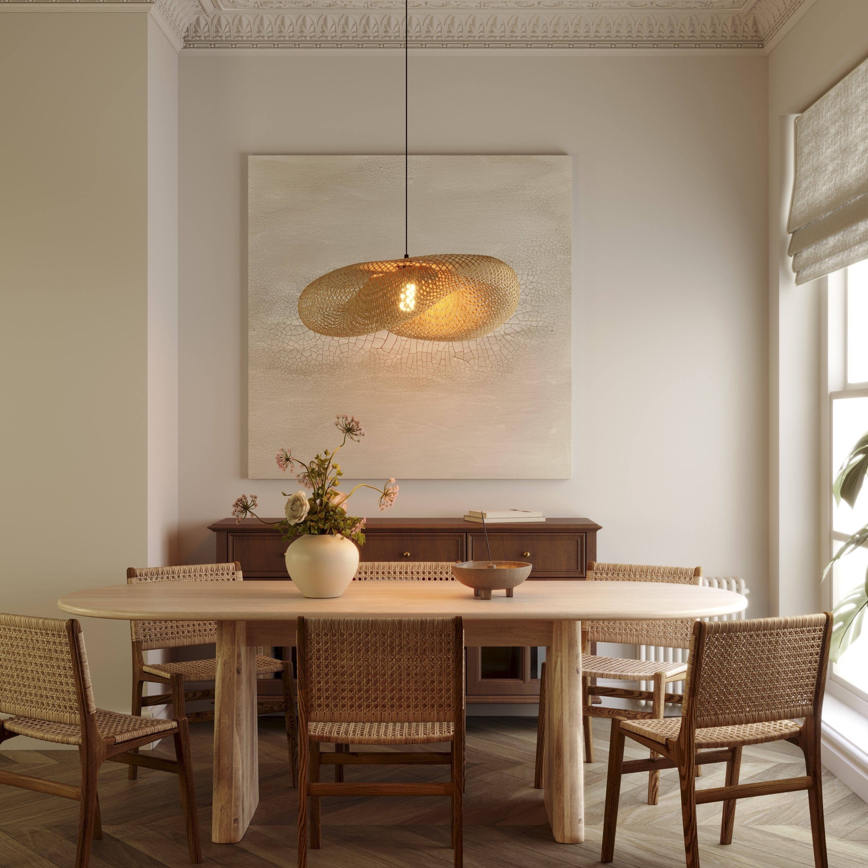 Lightsin Eco-Friendly Handmade Bamboo Pendant Light for Dining Room & Living Room Lightsin UK 