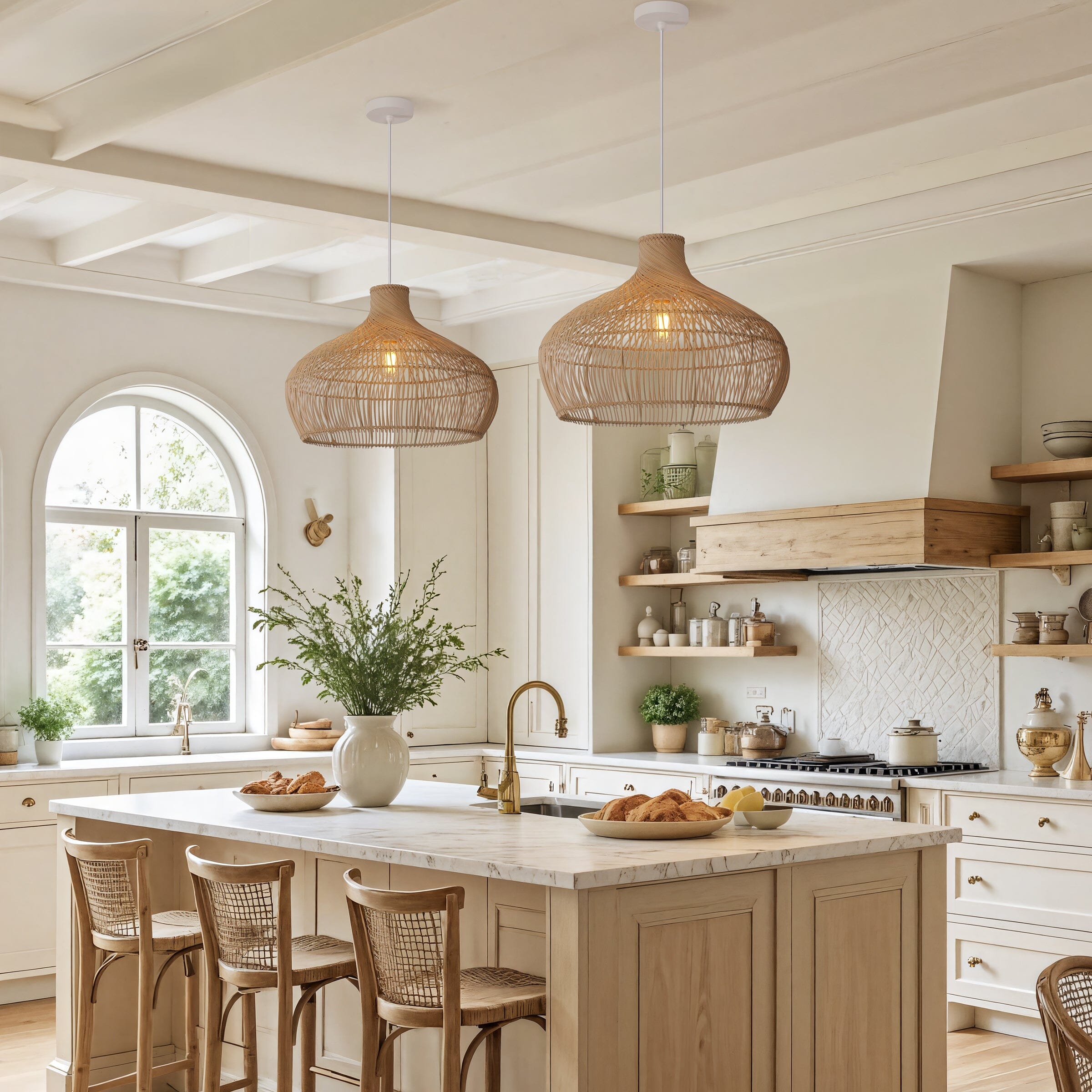 Lightsin Handwoven Gourd Shaped Rattan Pendant Light Lightsin UK 