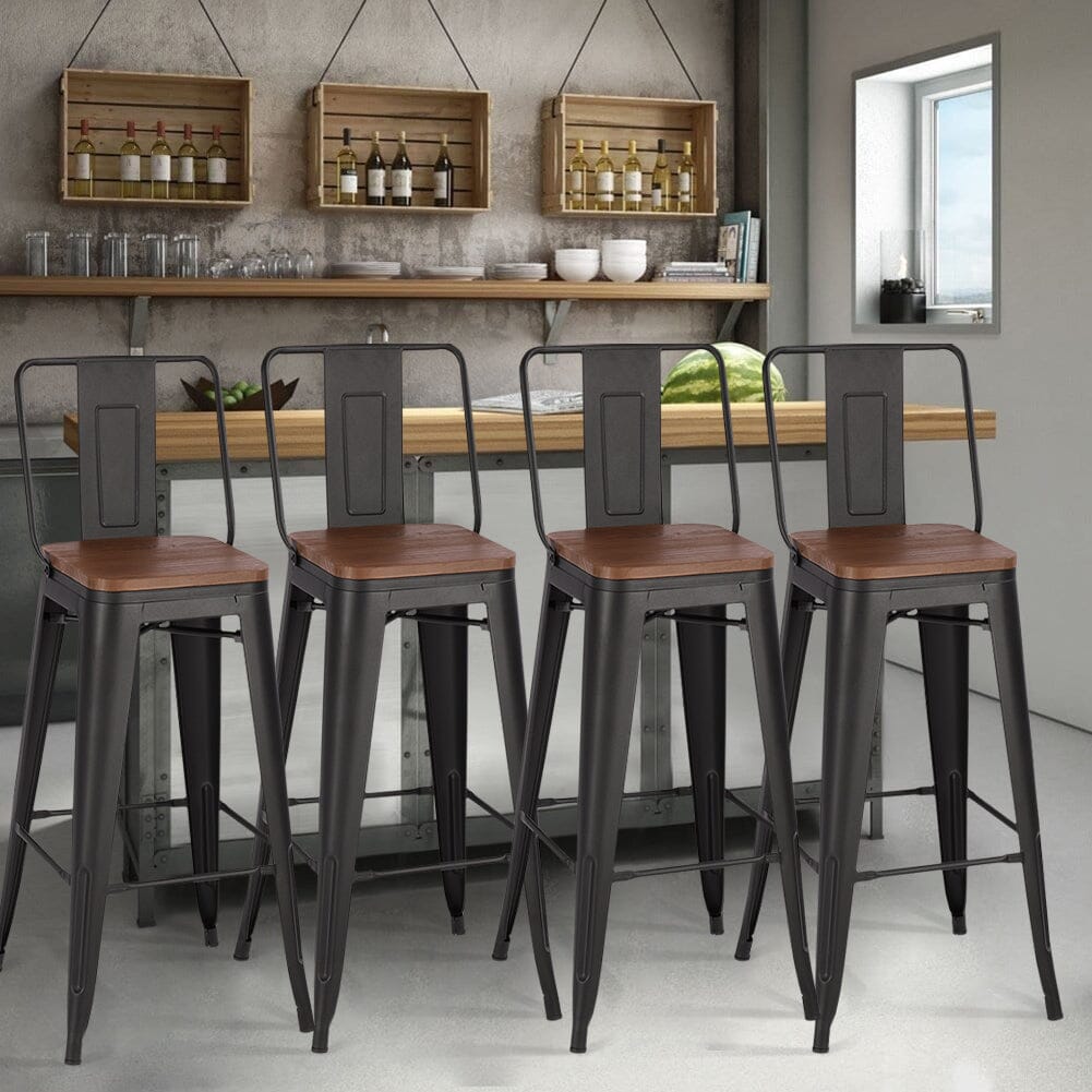 Metal Stools Industrial Chic Bar Stools Set Of 2/4 Metal Wooden
