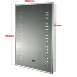 700x500 MM Rectangle Smart LED Touch Bathroom Mirror Bathroom Mirrors Living and Home 