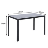 Modern Black Rectangular Glass Dining Table for 6 Seats Dining Tables Living and Home 