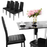 Simplicity Modern Black Glass Dining Table with Metal Legs Dining Tables Living and Home 