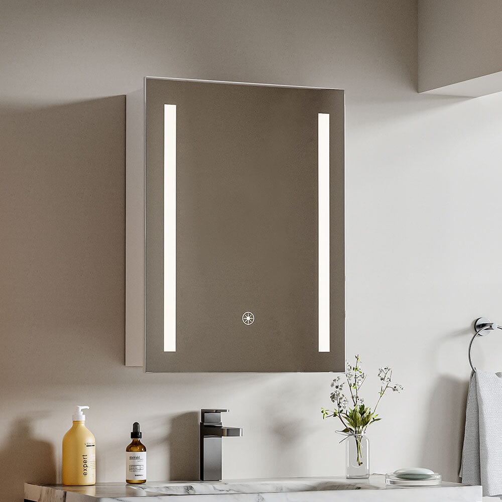 60cm Height Modern LED Illuminated Bathroom Mirror with Socket