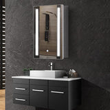 70cm Height Modern LED Illuminated Bathroom Mirror Cabinet with Socket Bathroom Mirror Cabinets Living and Home 