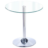 Small Round Clear Glass Top Dining Table with Pedestal Base Dining Tables Living and Home 