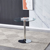 Small Round Clear Glass Top Dining Table with Pedestal Base Dining Tables Living and Home 