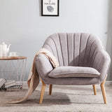 75cm Height Armchair Brushed Tub Chair Faux Wool Barrel Accent Tub Chairs Living and Home Light Grey 
