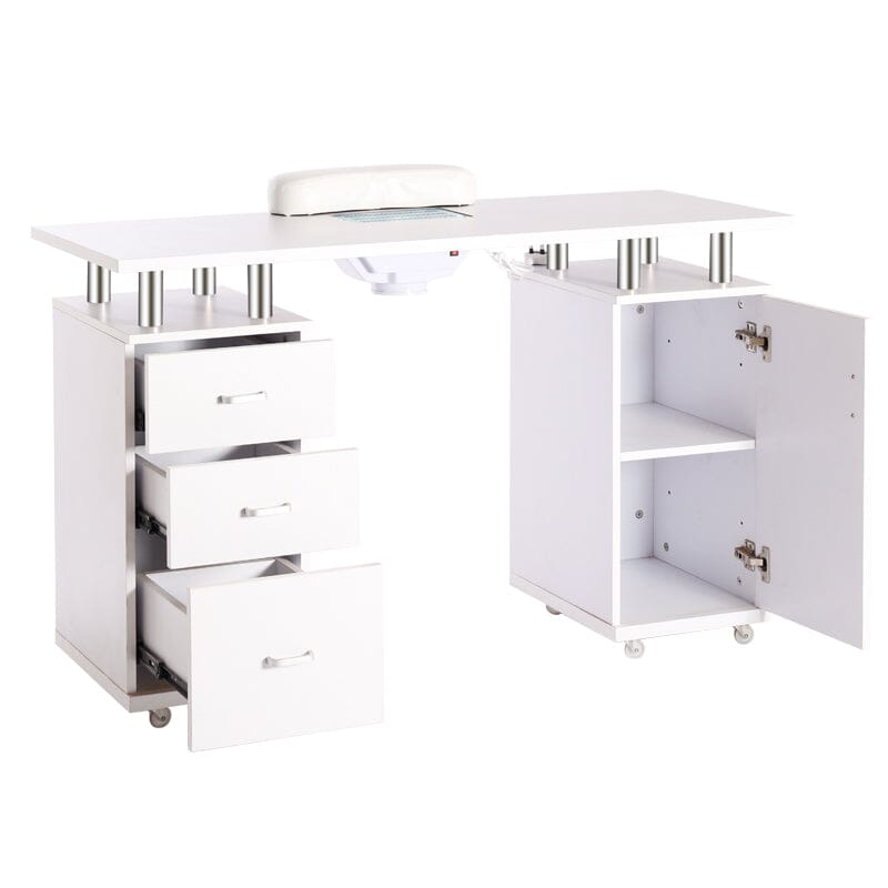 Professional Manicure Station Nail Table on Wheels with Dust Collector Dressing Tables Living and Home 