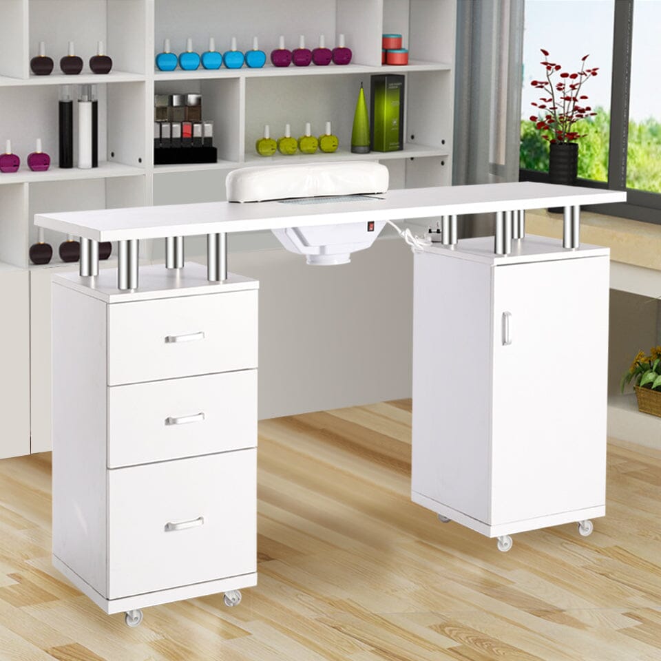 Professional Manicure Station Nail Table on Wheels with Dust Collector Dressing Tables Living and Home 