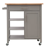 92cm H Grey Kitchen Storage Trolley with 360 degrees Locking Wheels Kitchen Trolleys Living and Home 