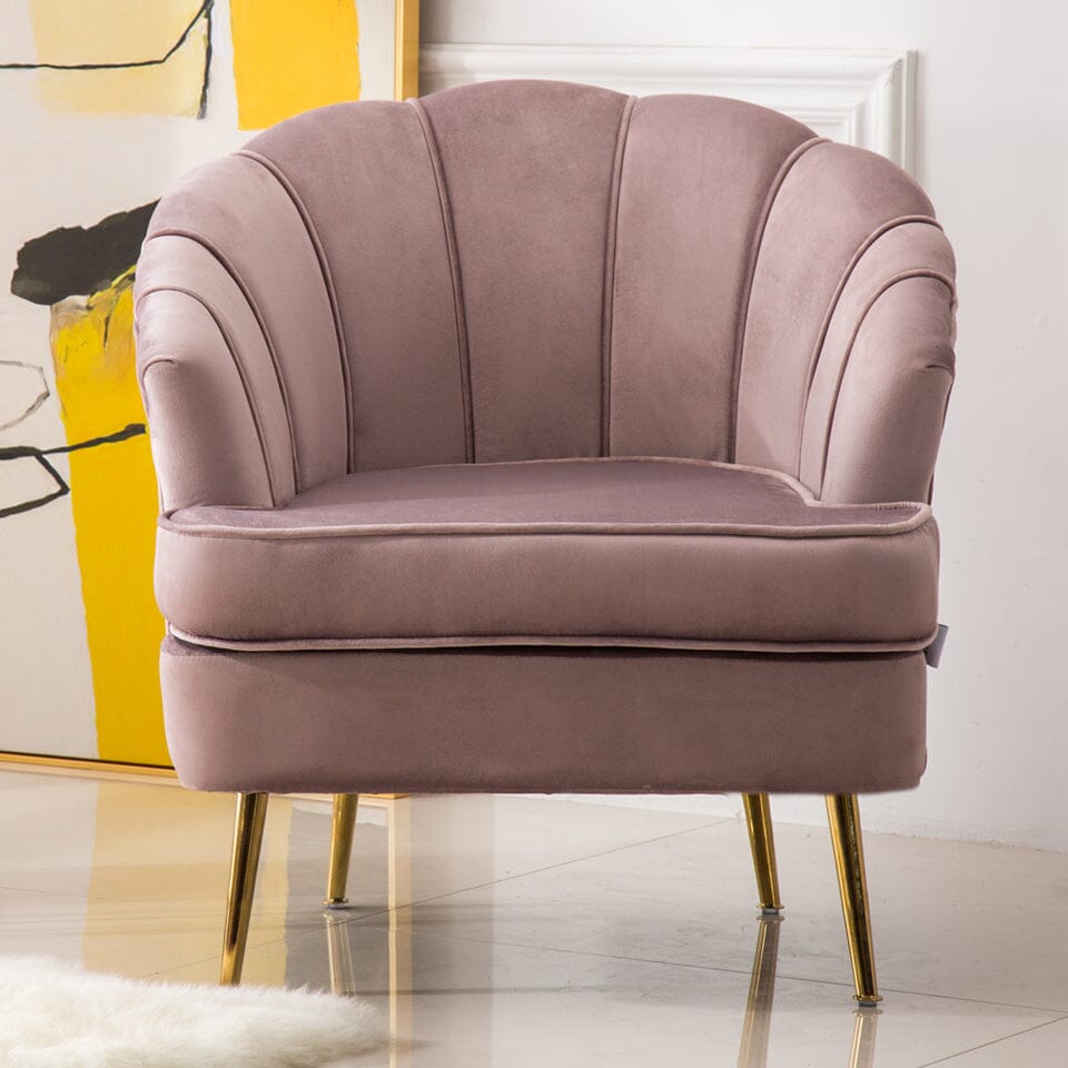 Velvet Noble Armchair with Gold Metal Legs Cocktail Chairs Living and Home 