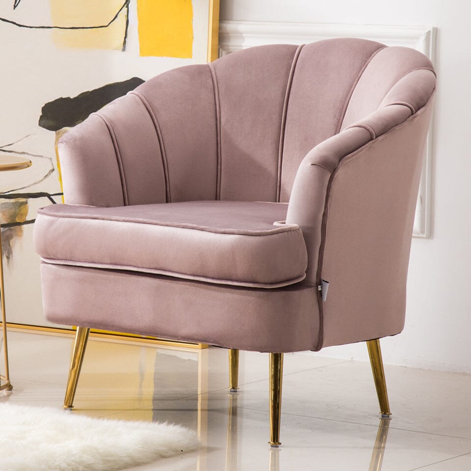 Velvet Noble Armchair with Gold Metal Legs Cocktail Chairs Living and Home 