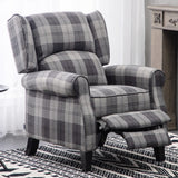 Tartan Upholstered Push Back Recliner Armchair Recliners Living and Home 