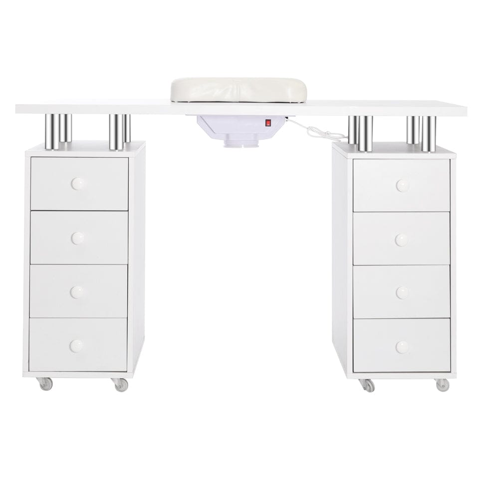 Professional 8-Drawer Manicure Table with Dust Collector and Wheels Dressing Tables Living and Home 