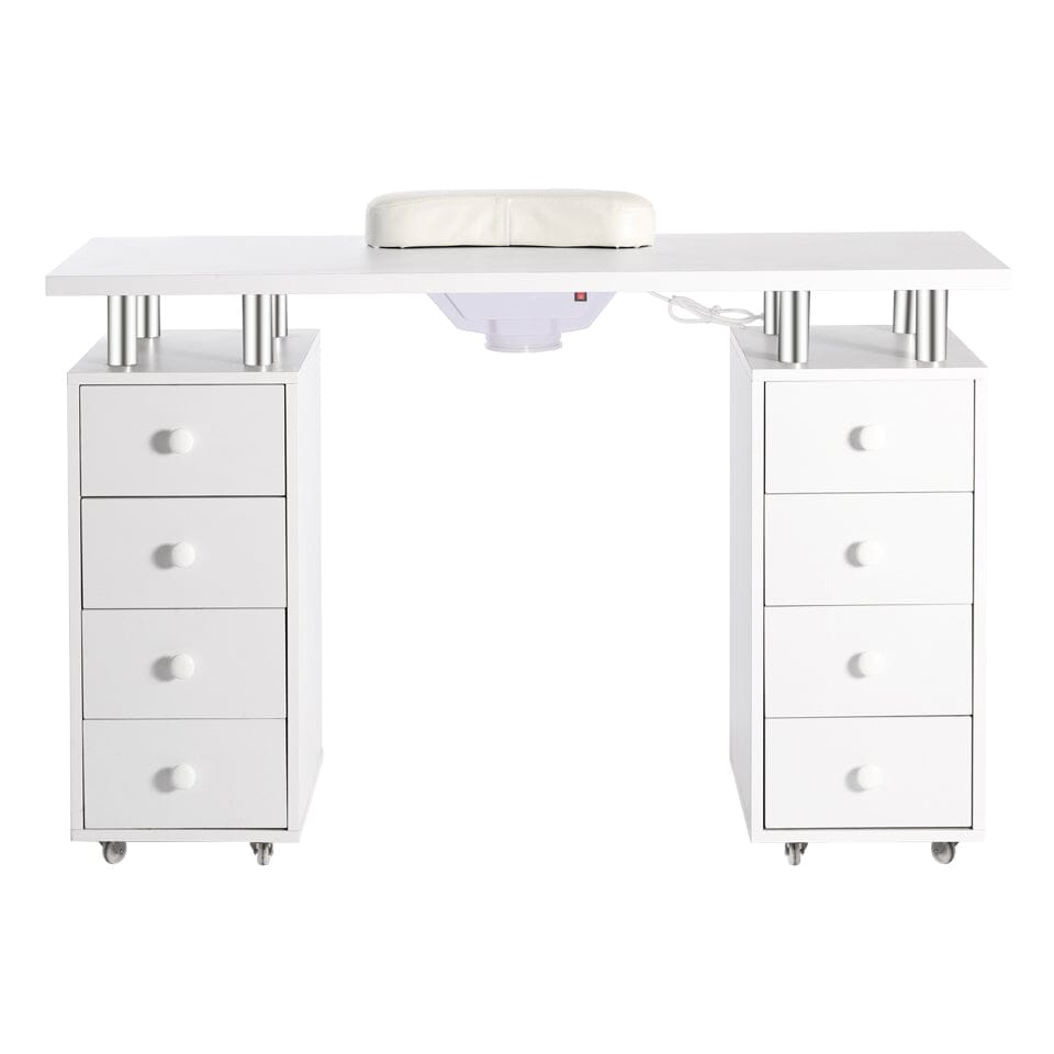 Professional 8-Drawer Manicure Table with Dust Collector and Wheels Dressing Tables Living and Home 