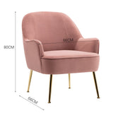 Leisure Velvet Armchair with Gold-plated Metal Legs Other Occasional Chairs Living and Home 