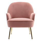 Leisure Velvet Armchair with Gold-plated Metal Legs Other Occasional Chairs Living and Home 