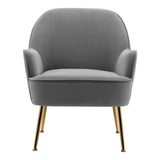 Leisure Velvet Armchair with Gold-plated Metal Legs Other Occasional Chairs Living and Home 