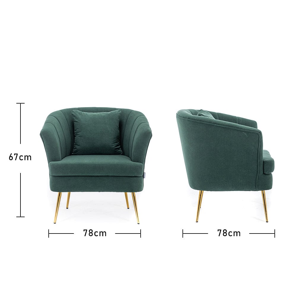 Premium Single Armchair with Gold Metal Legs Armchair Living and Home 