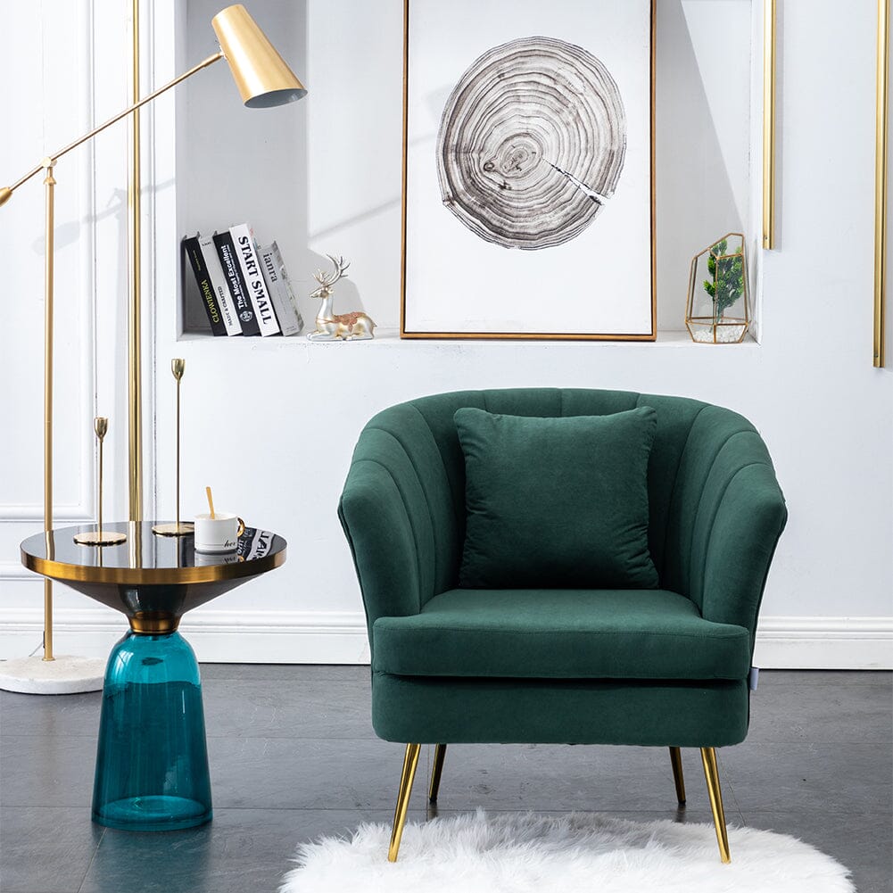 Premium Single Armchair with Gold Metal Legs Armchair Living and Home 