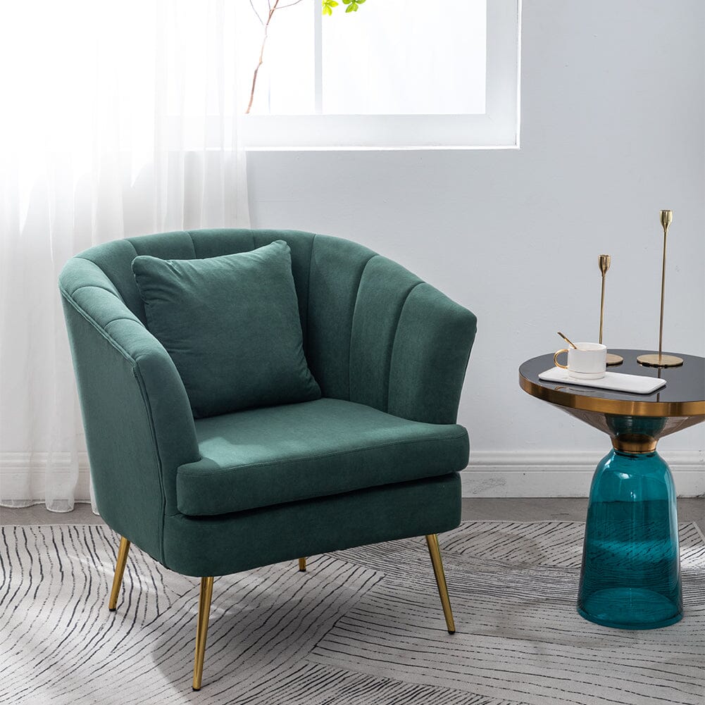 Premium Single Armchair with Gold Metal Legs Armchair Living and Home 