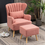 Occasion Frosted Velvet Wingback Armchair and Footstool Wingback Chairs Living and Home 