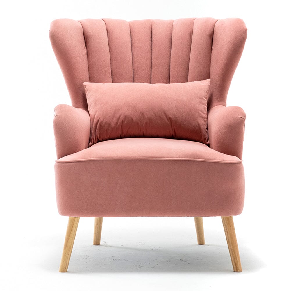 Occasion Frosted Velvet Wingback Armchair and Footstool Wingback Chairs Living and Home 
