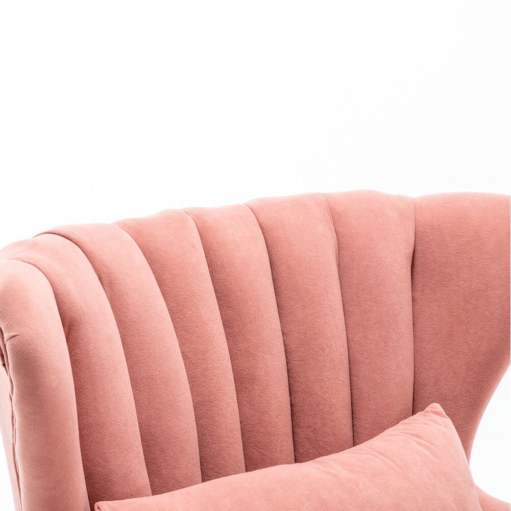 Occasion Frosted Velvet Wingback Armchair and Footstool Wingback Chairs Living and Home 