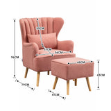 Occasion Frosted Velvet Wingback Armchair and Footstool Wingback Chairs Living and Home 