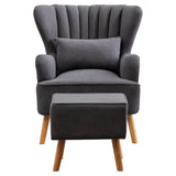 Occasion Frosted Velvet Wingback Armchair and Footstool Wingback Chairs Living and Home 