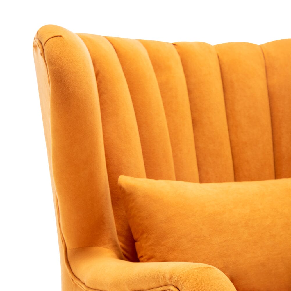 Occasion Frosted Velvet Wingback Armchair and Footstool Wingback Chairs Living and Home 