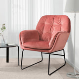75cm Wide Faux Leather Armchair Double Layer Padded Occasional Chair Other Occasional Chairs Living and Home Watermelon red Linen 