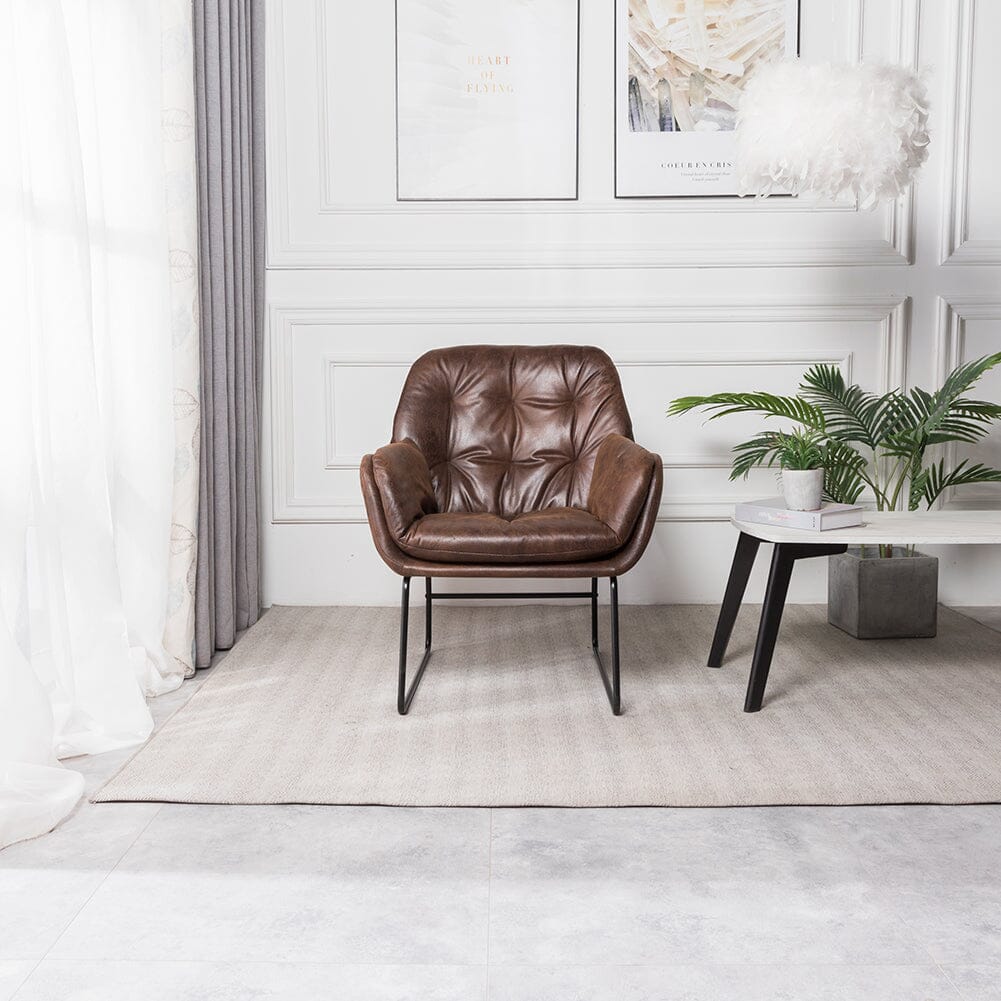 Contemporary Metal Legs Tufted Leisure Armchair Armchair Living and Home 