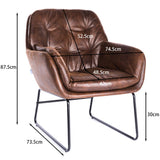 75cm Wide Faux Leather Armchair Double Layer Padded Occasional Chair Other Occasional Chairs Living and Home 